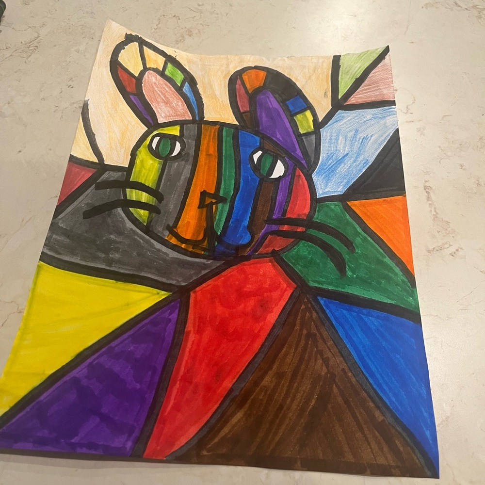 Colorful Abstract Rabbit Art